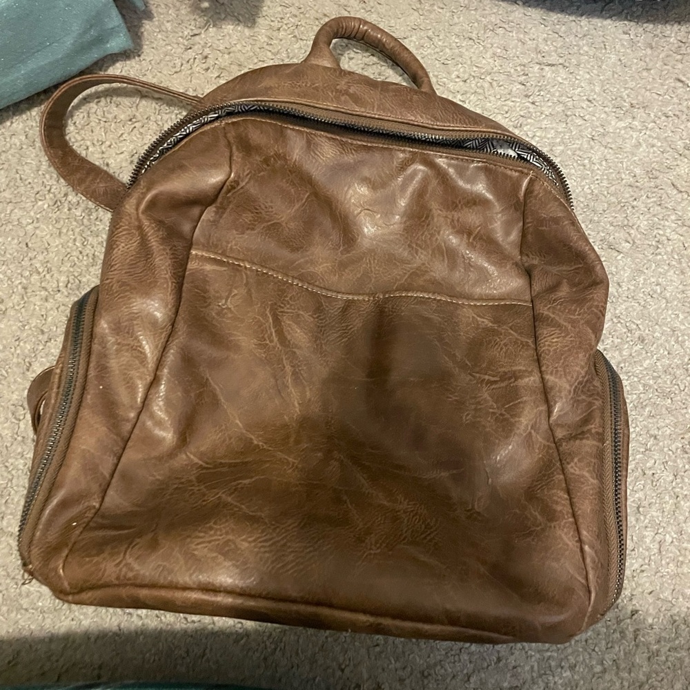 Brown Leather Backpack